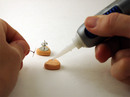 8. After baking, attach earring backs