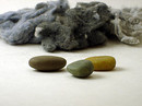 Polymer Clay Rocks from Dryer Lint, Baked