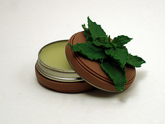 Spearmint Lip Balm Tin (Open)