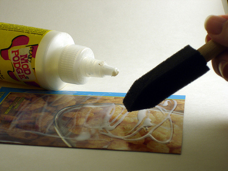 Spreading Glue on Paperboard