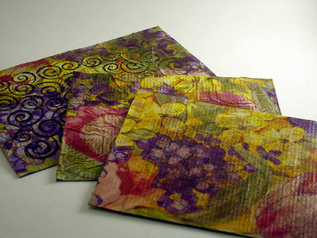 Recycled Tissue Paper Postcards by CraftyGoat