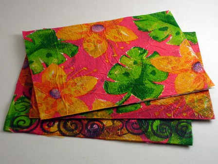 Recycled Tissue Paper Postcard Variation by Crafty Goat