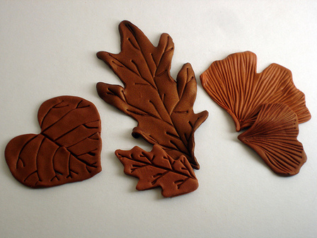 Polymer Clay Leaves from Shape Makers Leaf Set IV