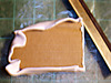 Cardboard base for faux bricks