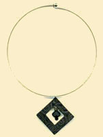 Black Framed Bead Necklace